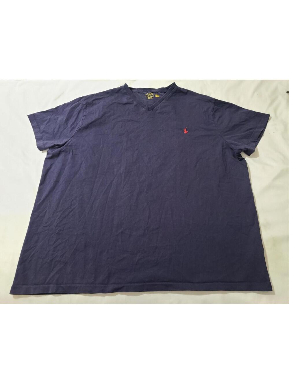 Polo Ralph Lauren V-Neck Shirt Mens Size 3XB Blue Classic Fit Cotton Preppy EUC
